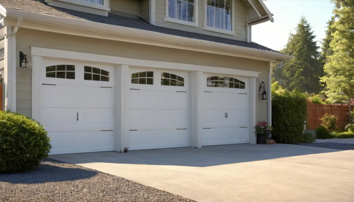 A residential garage door being inspected on a home in Overland Park